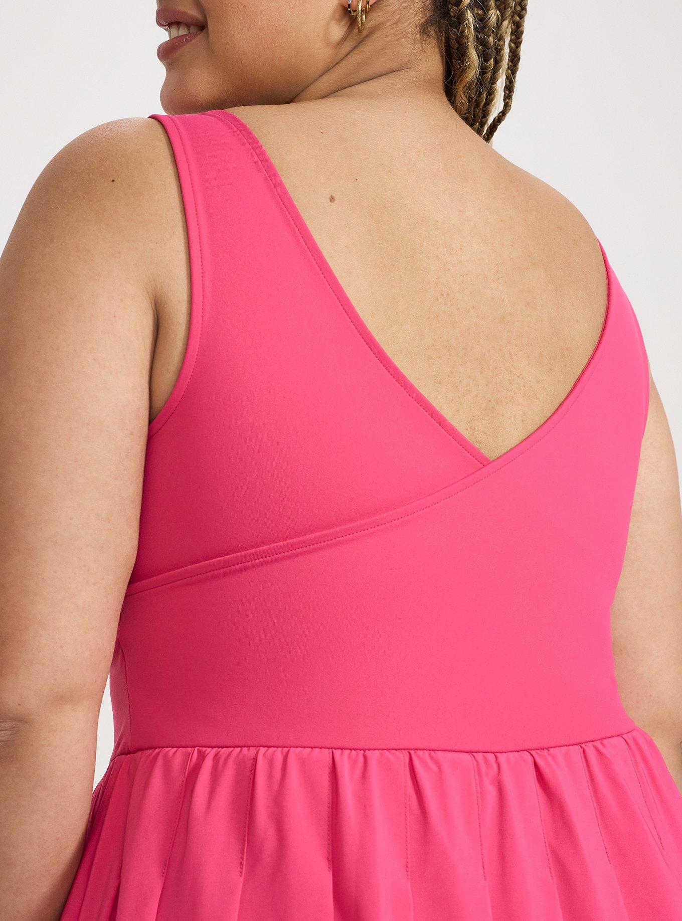 TRU Performance Core Pleated 2fer Active Dress, BEET ROOT PURPLE PINK, alternate