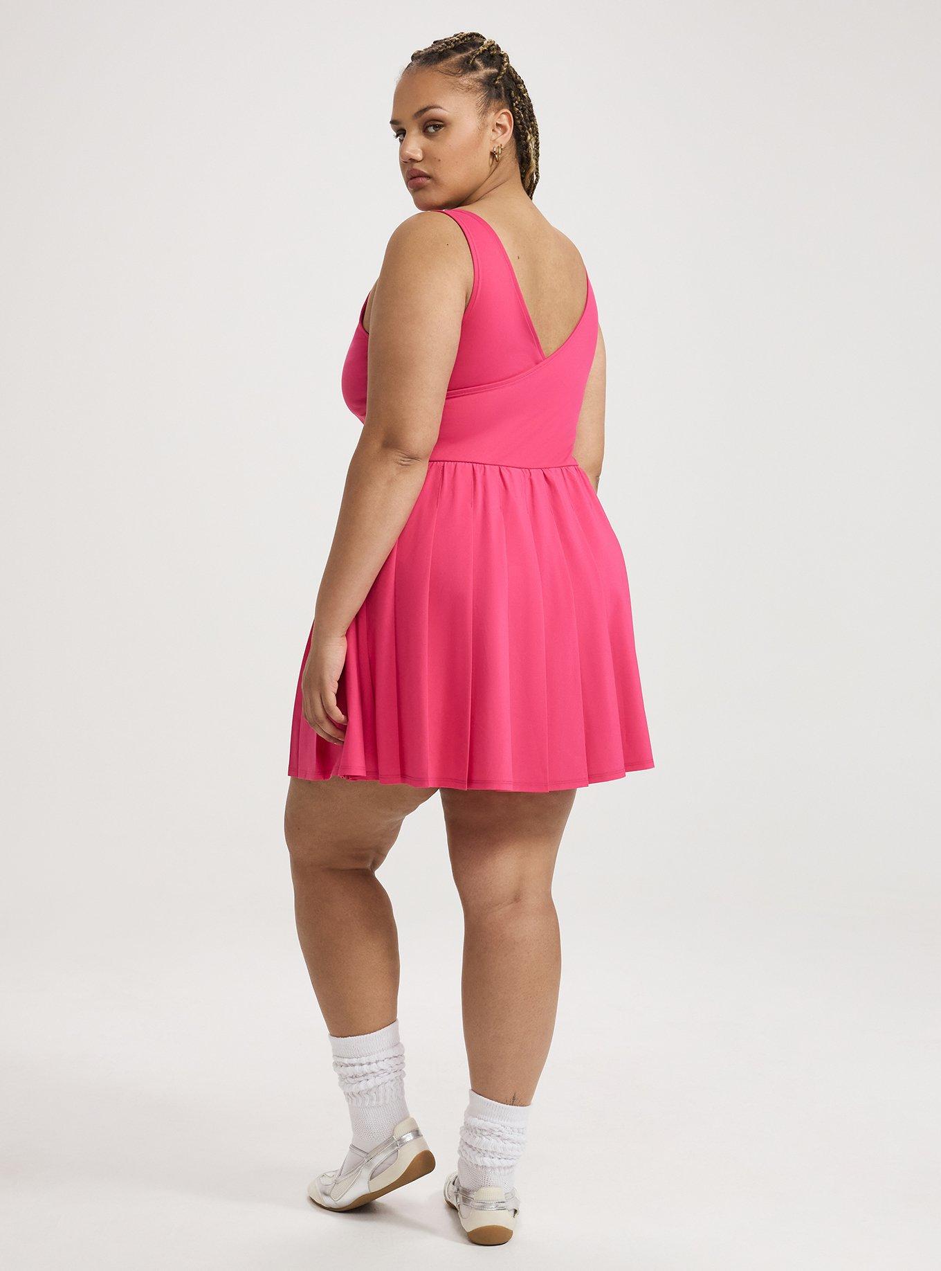 TRU Performance Core Pleated 2fer Active Dress, BEET ROOT PURPLE PINK, alternate