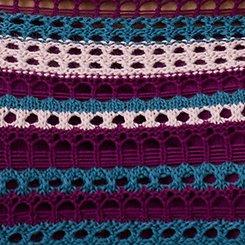 Open Stitch Pullover Sweater, POINTELLE PLUM CASPIA MULTI STRIPE, swatch