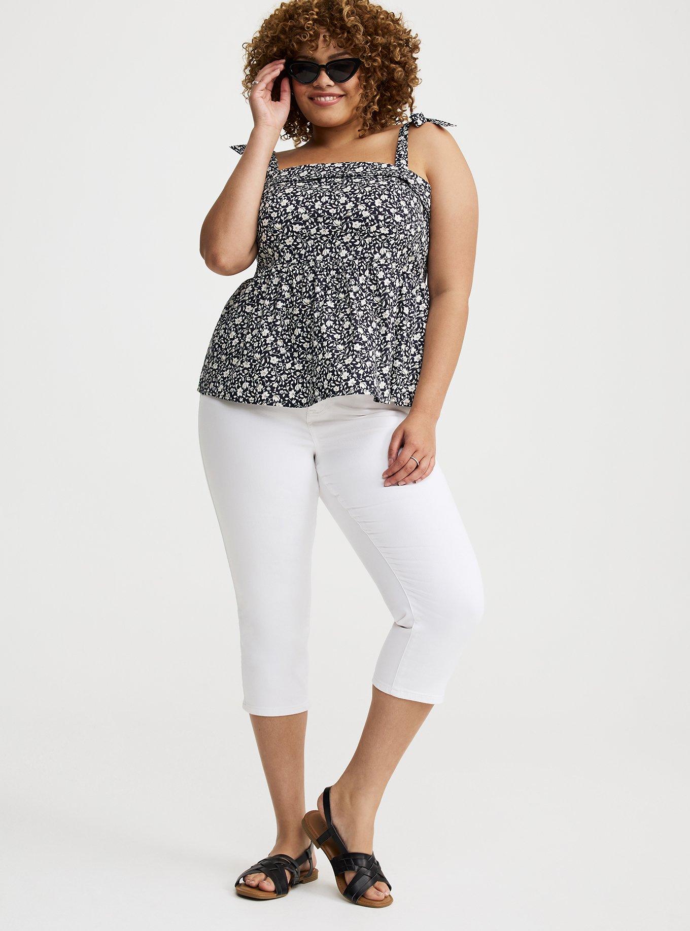 Poplin Peplum Tie Strap Top