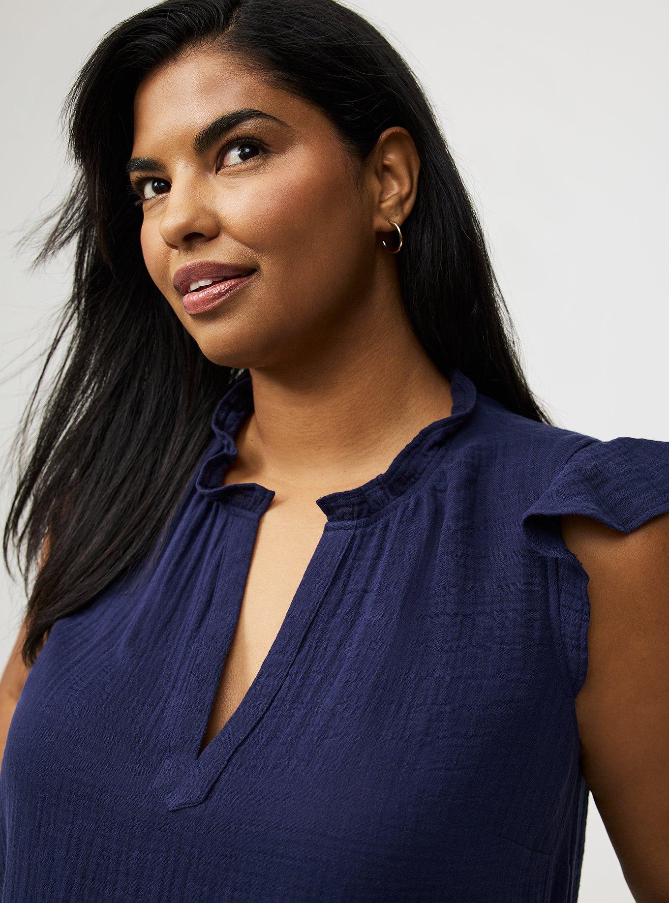 Ruffle V-Neck Top