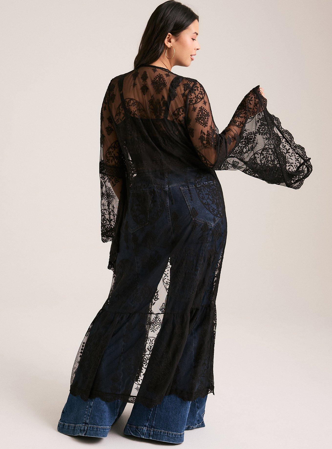 Festi Embroidered Lace Kimono