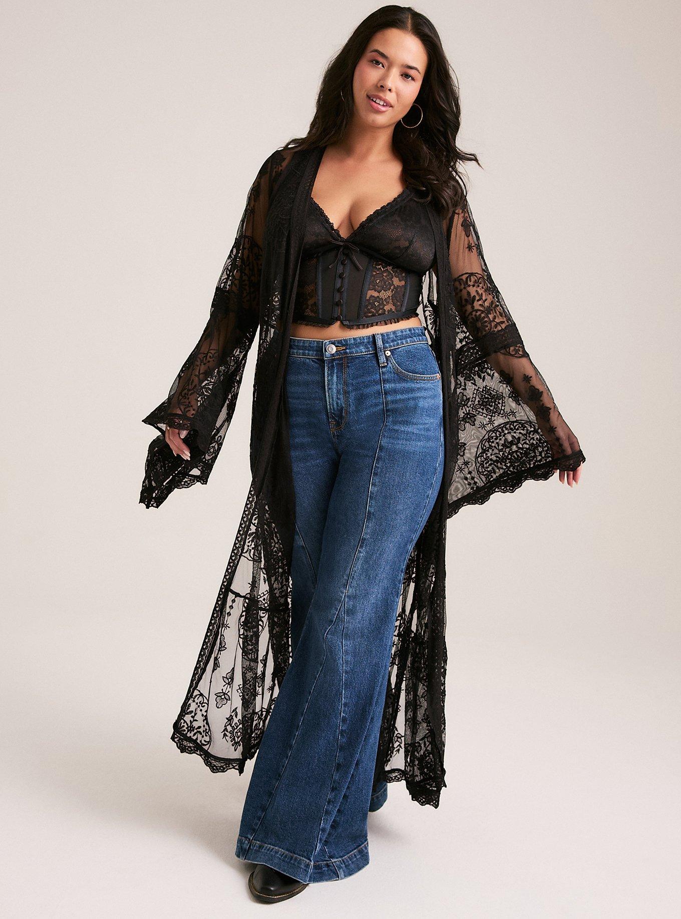22日迄最安値♡チェスティ Border×Lace Cardigan ネイビー Chesty（チェスティ） カーディガン レースニットカーディガン