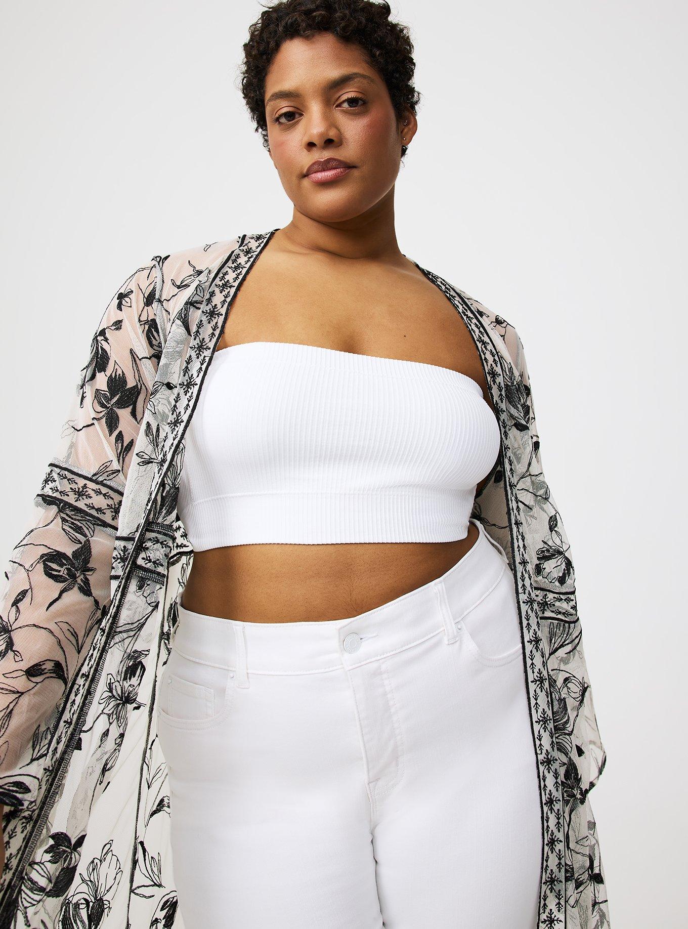 Embroidered Lace Mesh Kimono
