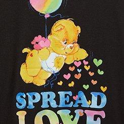 Plus Size Care Bears Spread The Love Classic Cotton Crew Tee, DEEP BLACK, swatch
