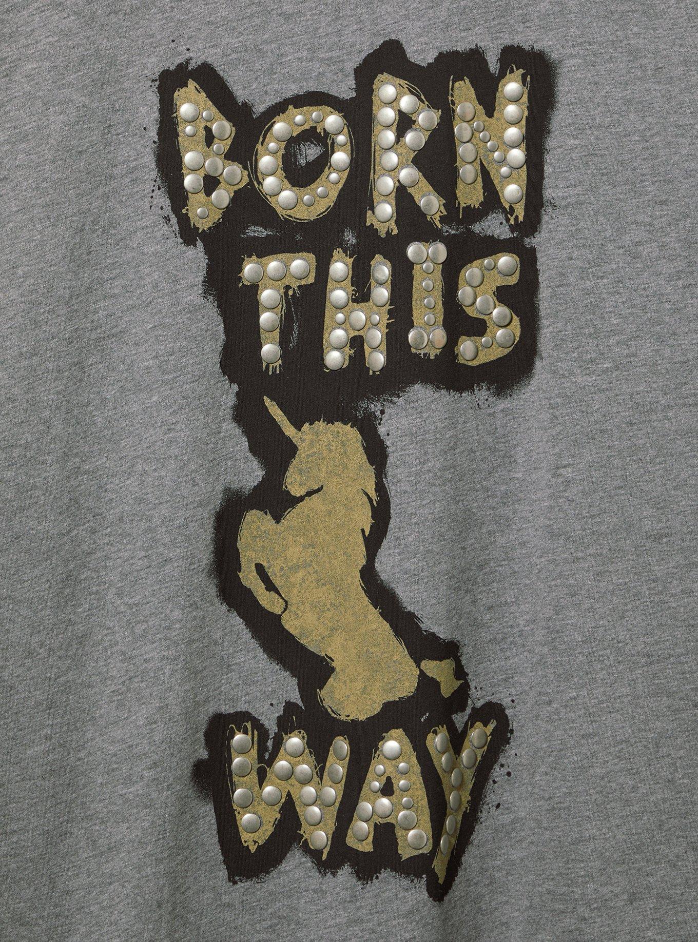 Lady Gaga Relaxed Cotton Crew Studded Tee