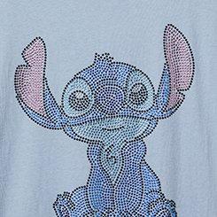Plus Size Stitch Classic Cotton Rhinestone Crew Tee, DUSTY BLUE, swatch