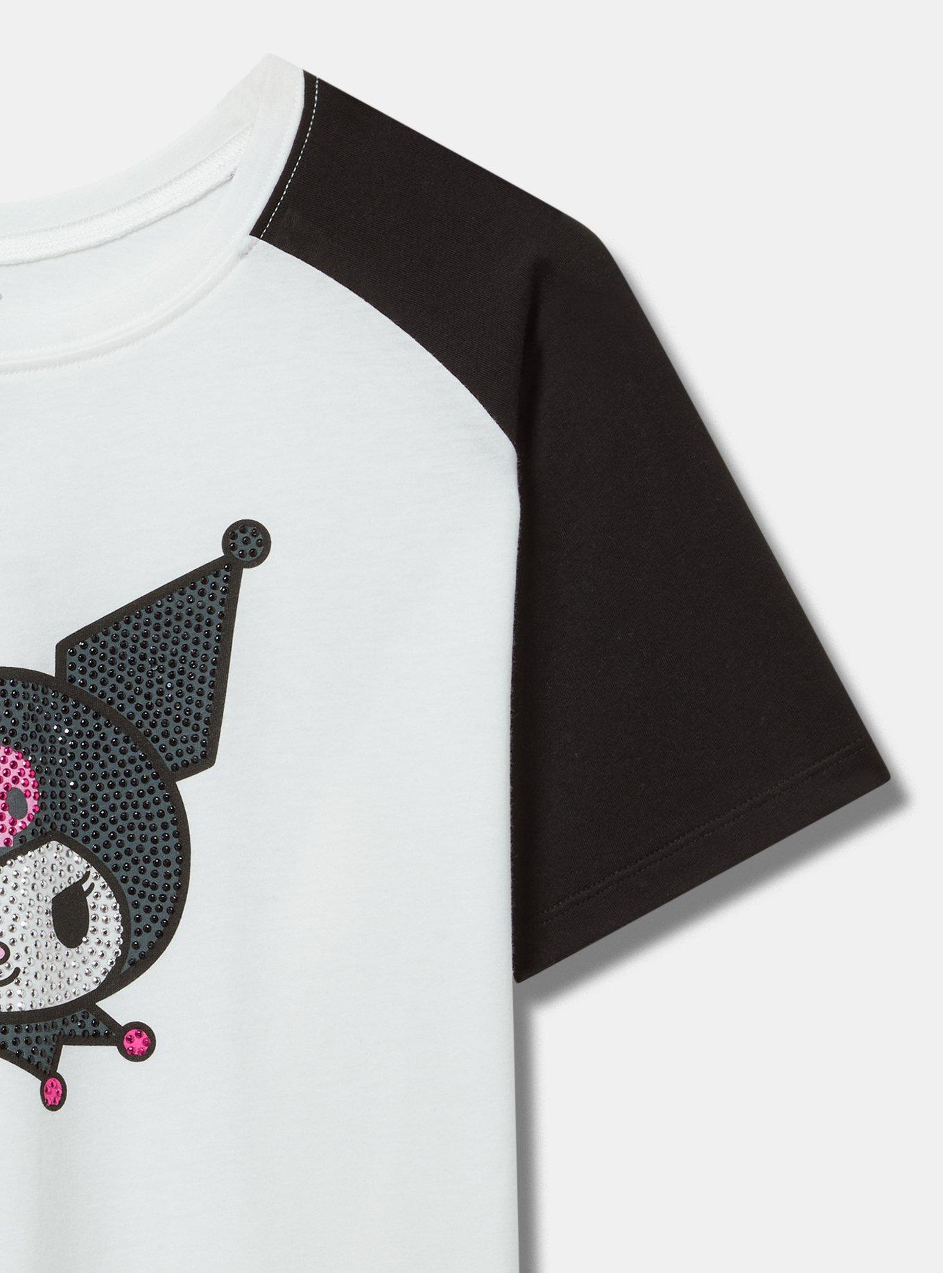 Kuromi Cotton Raglan Crop Tee