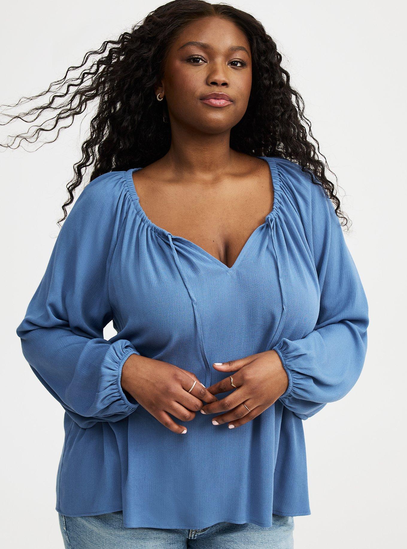 Crinkle Gauze Relaxed Popover Blouse