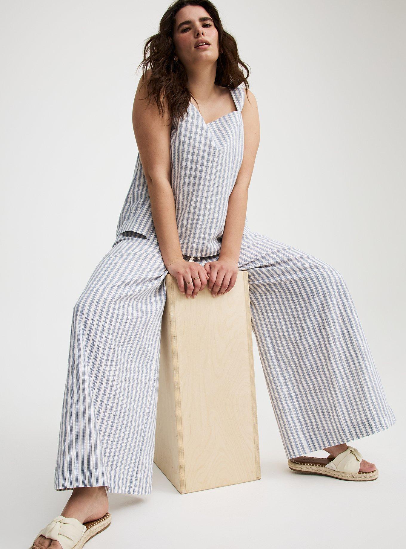 Wide-Leg High-Rise Cotton Pant