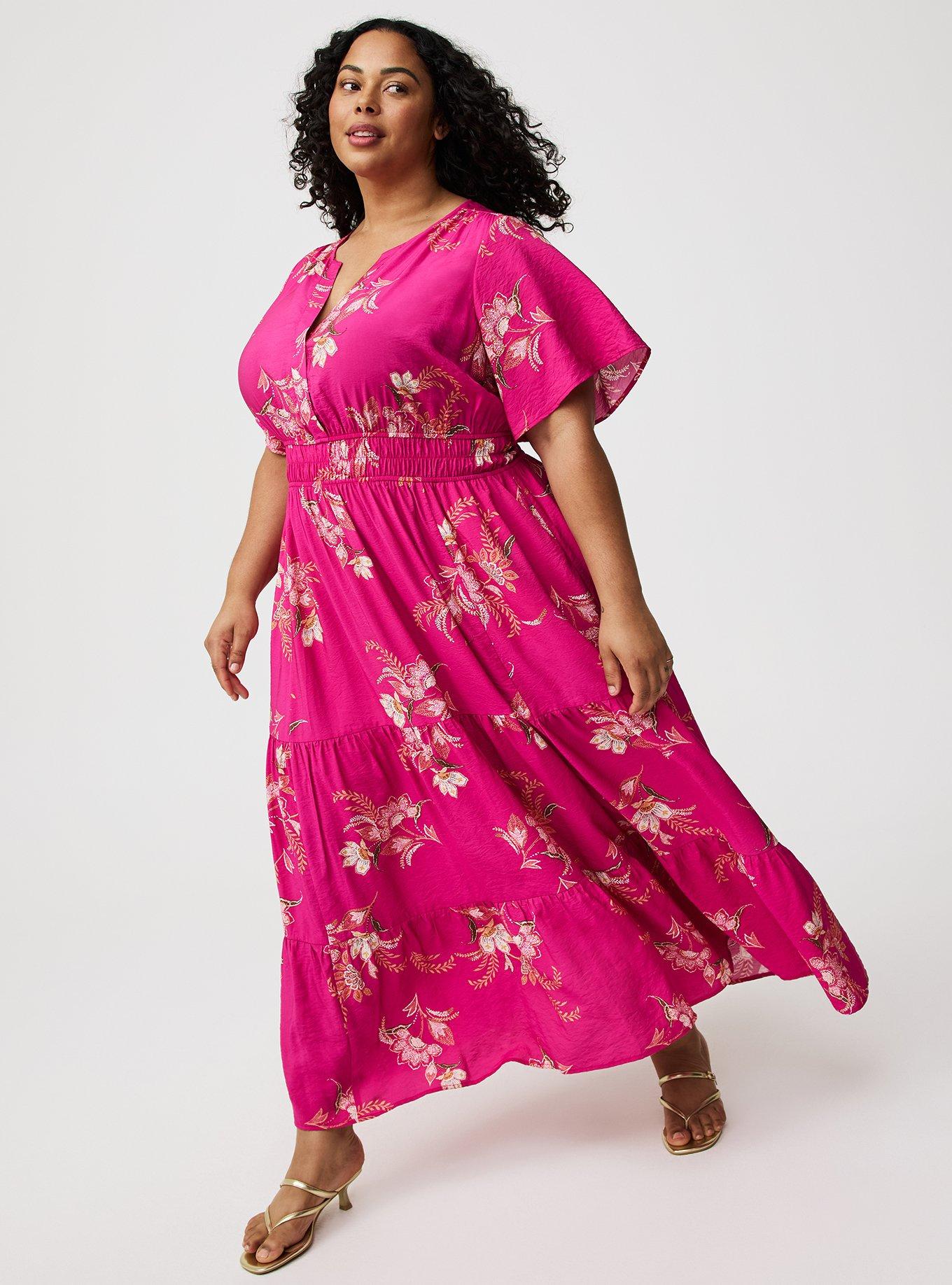 Y-Neck Tiered Maxi Dress