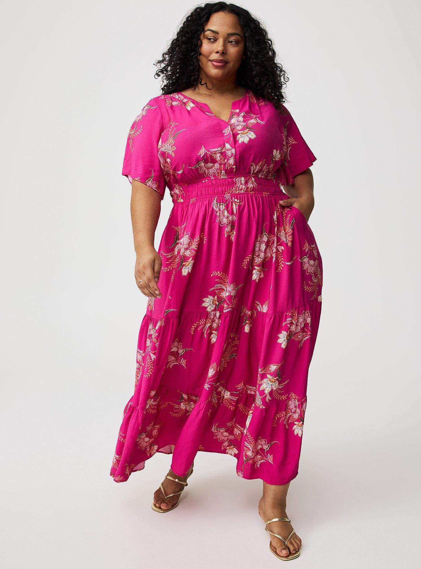 Y-Neck Tiered Maxi Dress