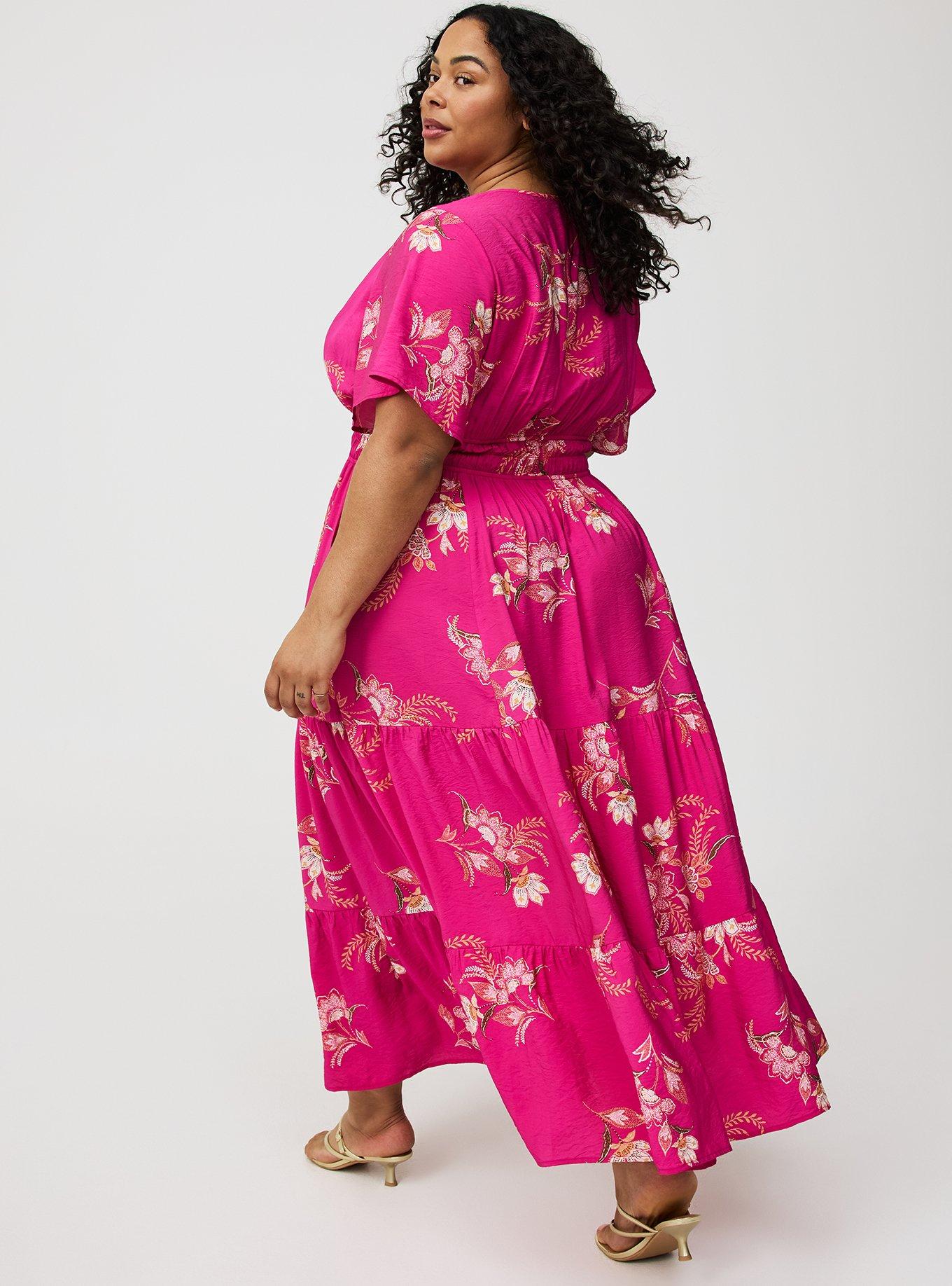Y-Neck Tiered Maxi Dress