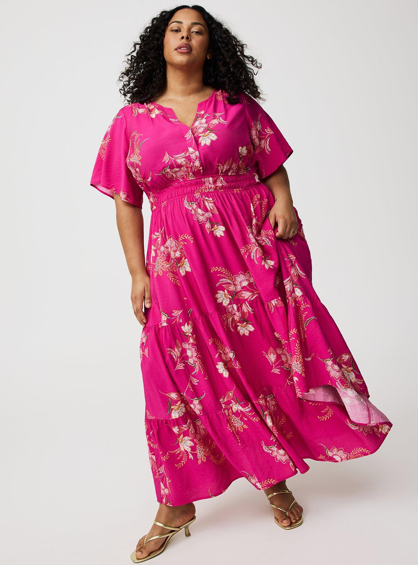 Y-Neck Tiered Maxi Dress