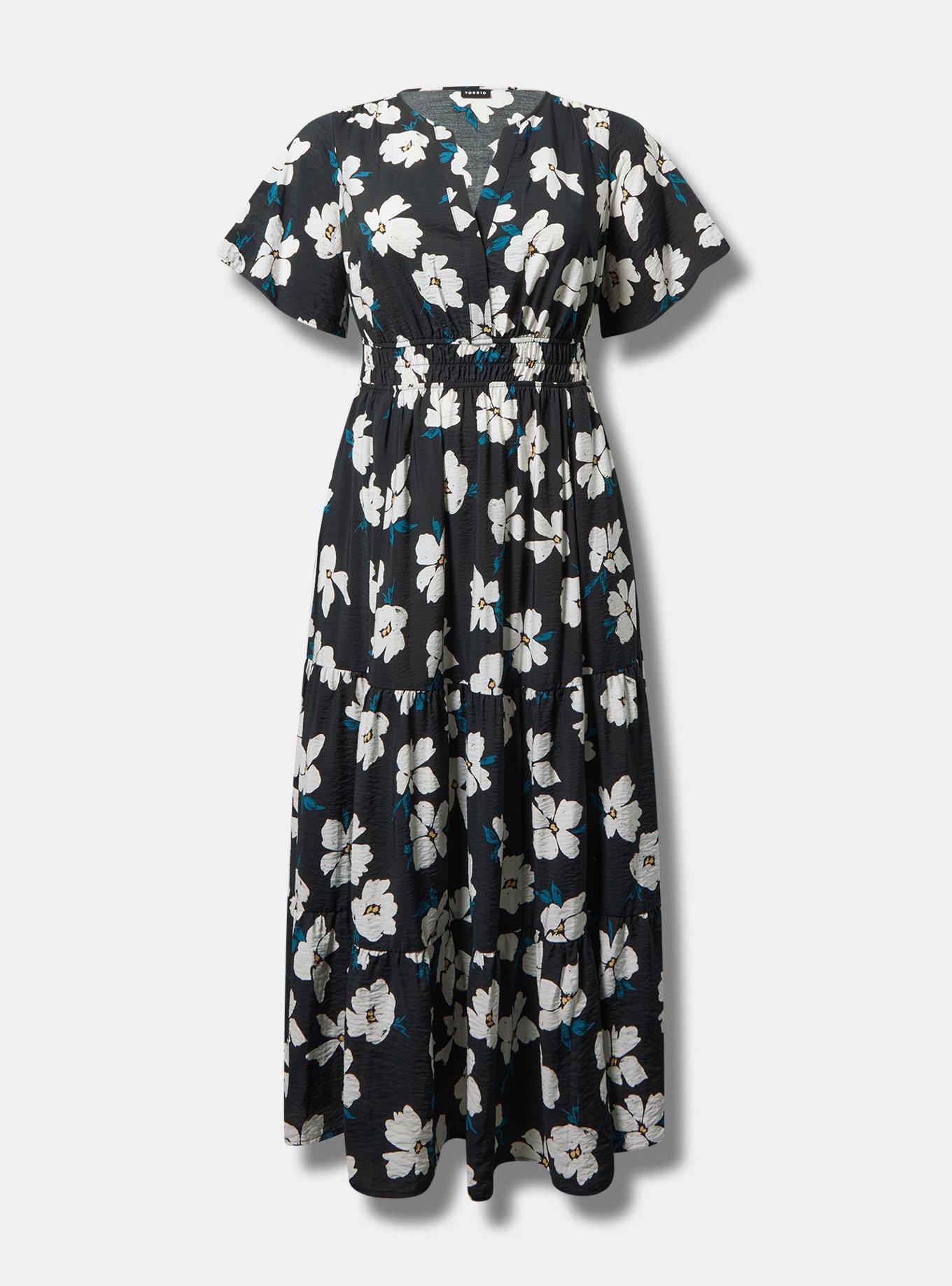 Y-Neck Tiered Maxi Dress