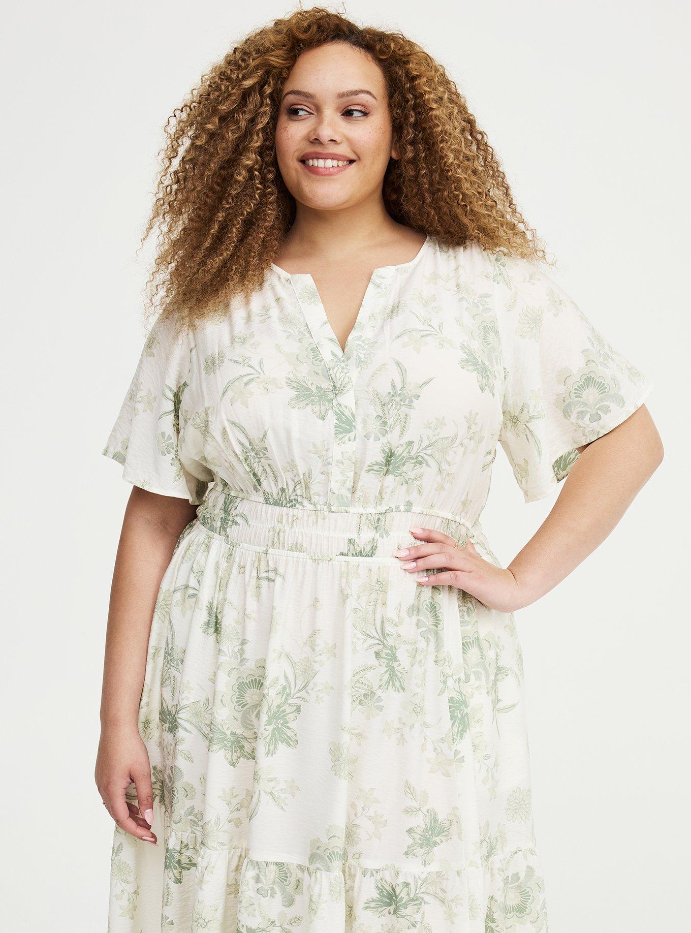 Y-Neck Tiered Maxi Dress, HOLIDAY VINES MINT, alternate