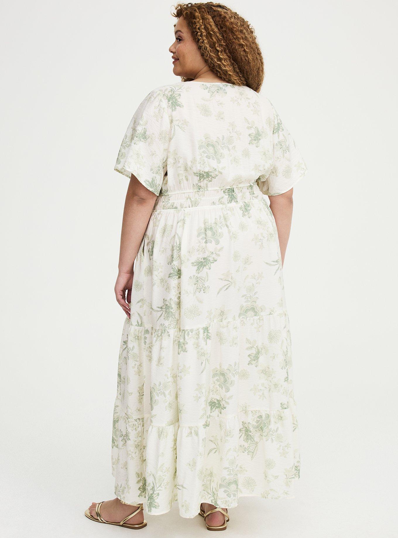 Y-Neck Tiered Maxi Dress, HOLIDAY VINES MINT, alternate