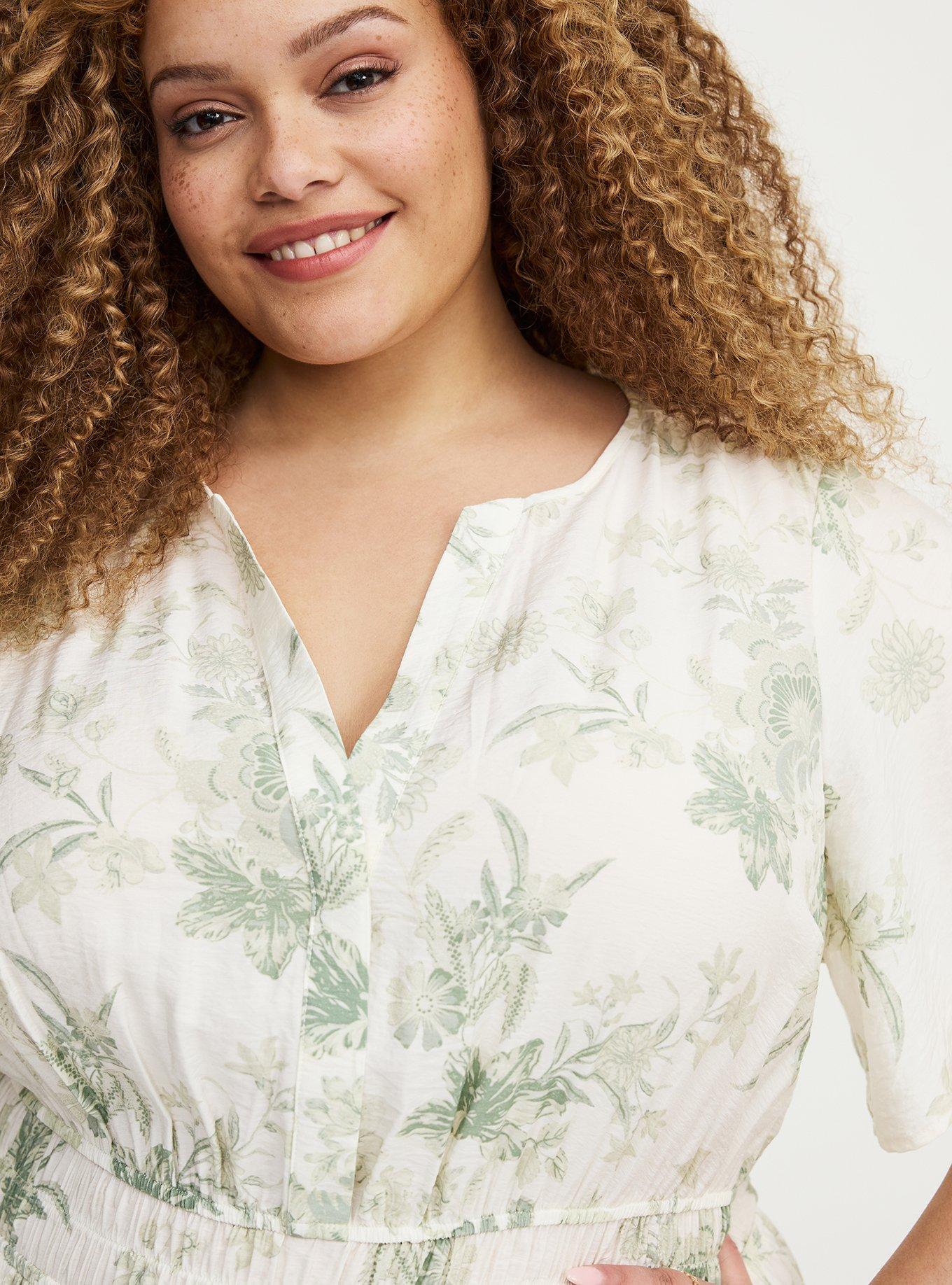 Y-Neck Tiered Maxi Dress, HOLIDAY VINES MINT, alternate