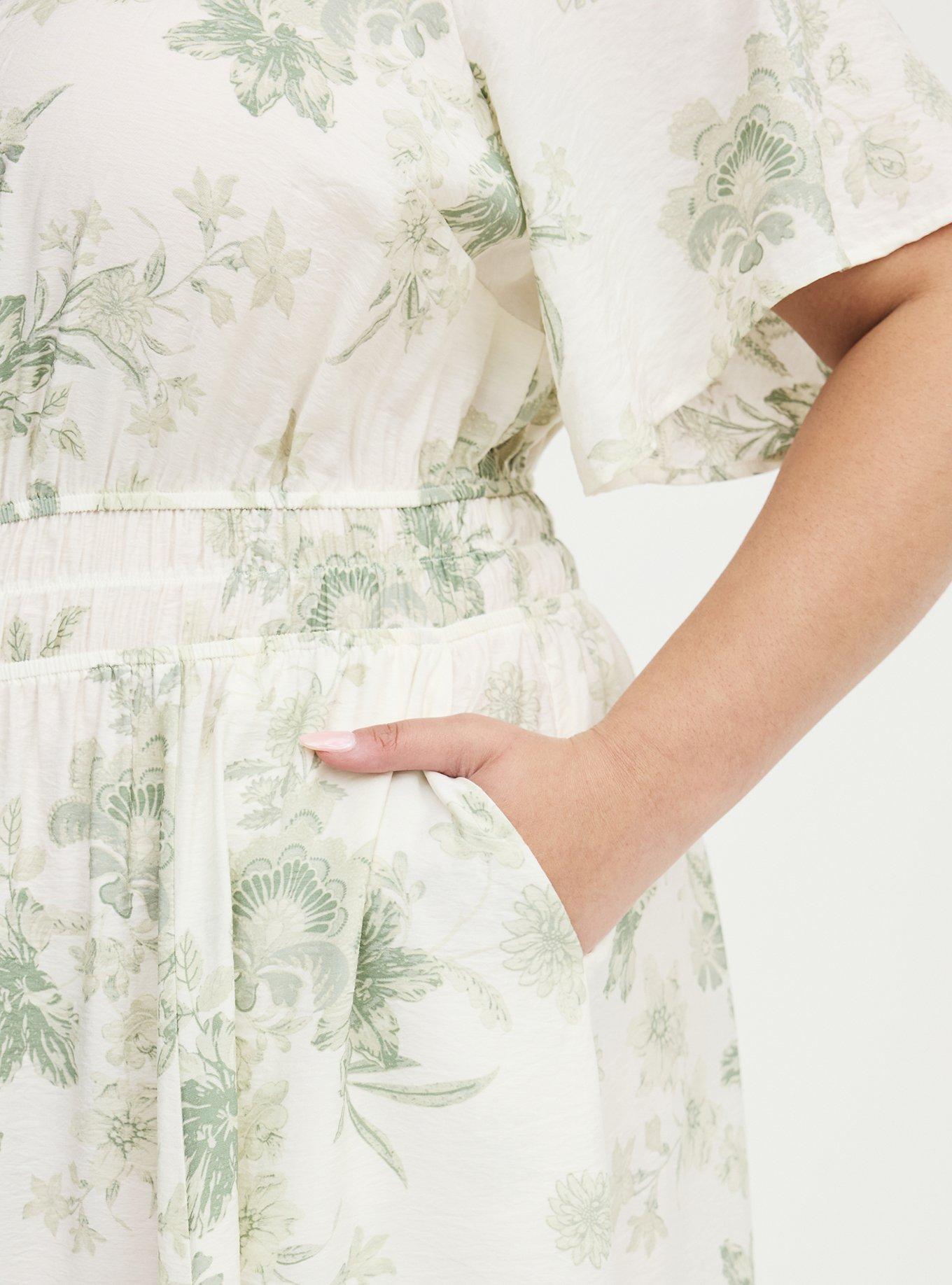 Y-Neck Tiered Maxi Dress, HOLIDAY VINES MINT, alternate