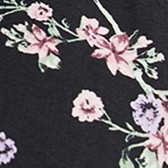 Y-Neck Tiered Maxi Dress, CRAWLING FLORAL BLACK, swatch