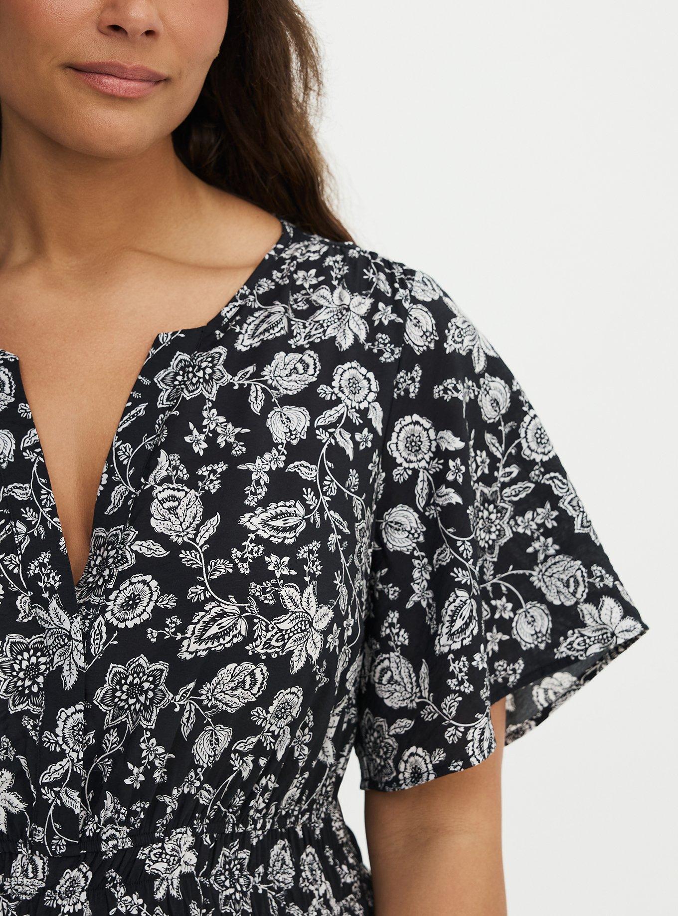 Y-Neck Tiered Maxi Dress, TRACY BANDANA BLACK, alternate