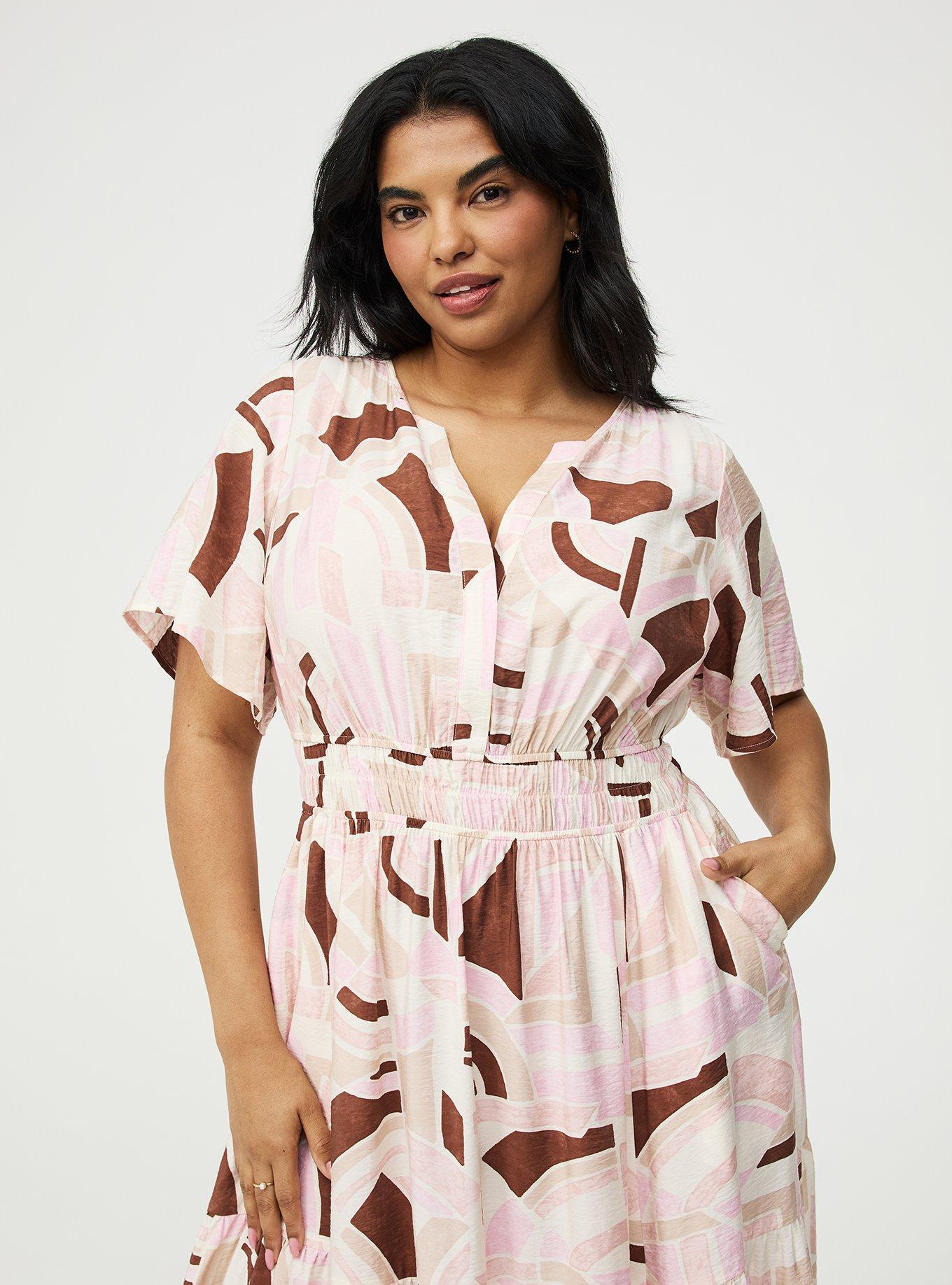 Y-Neck Tiered Maxi Dress, GEO STORY MULTI, alternate