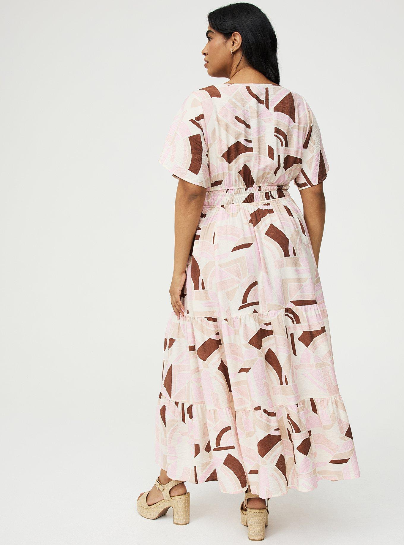 Y-Neck Tiered Maxi Dress, GEO STORY MULTI, alternate