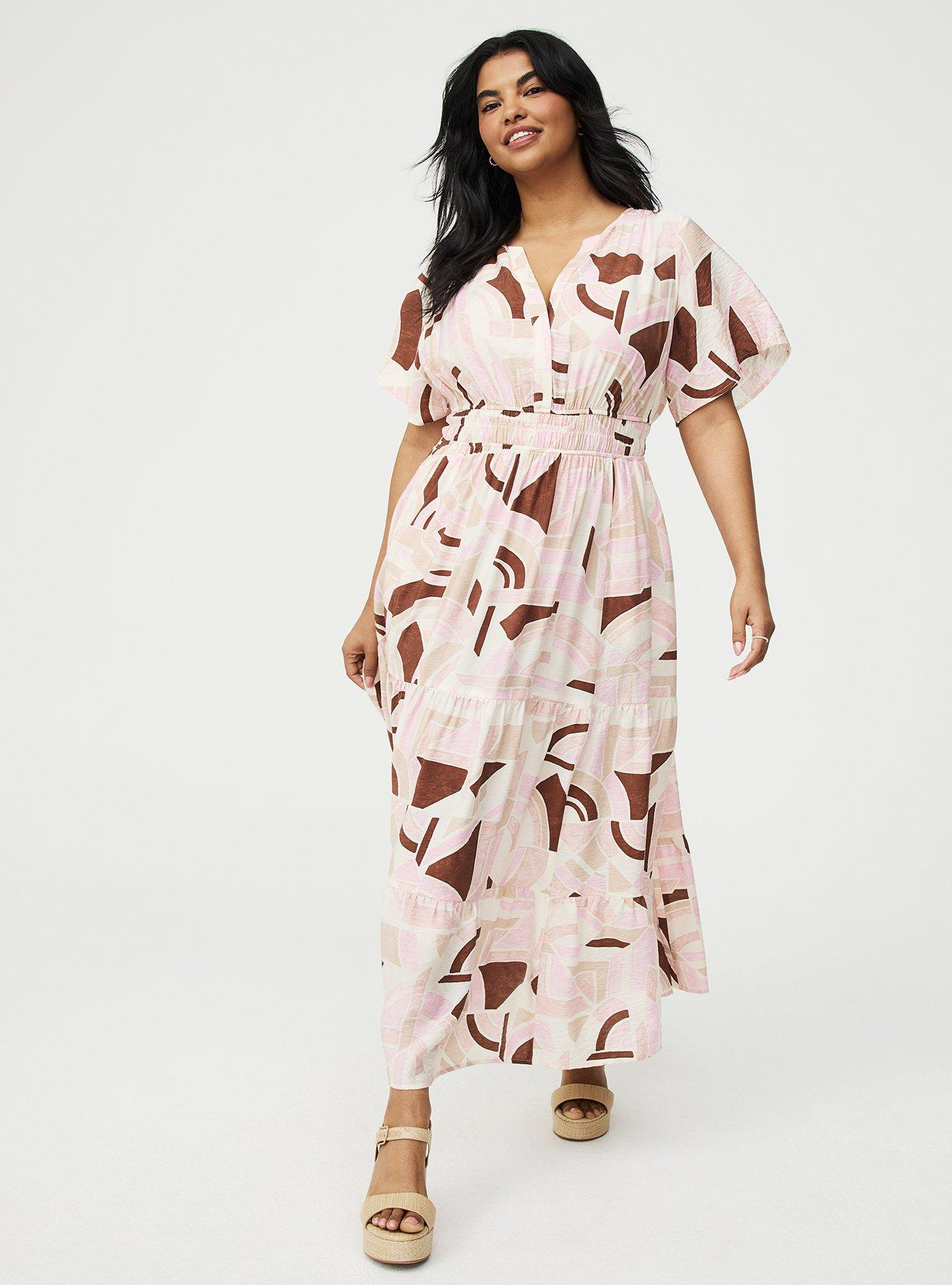 Y-Neck Tiered Maxi Dress, GEO STORY MULTI, alternate