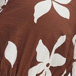 Y-Neck Tiered Maxi Dress, GABRIELLA FLORAL BROWN, swatch