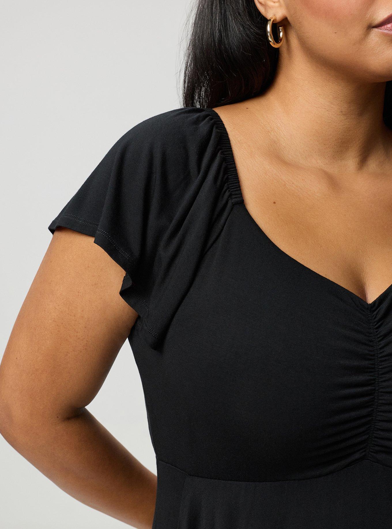 Flutter Sleeve Mini Dress, DEEP BLACK, alternate