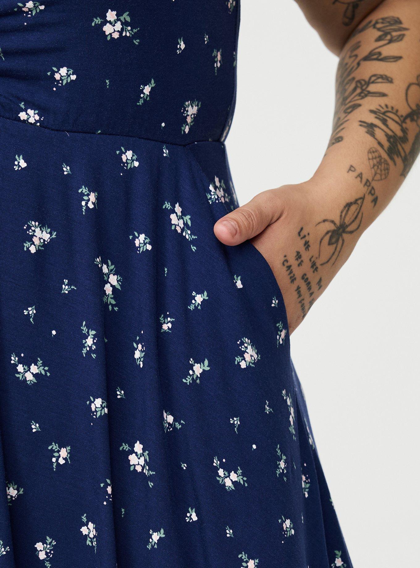 Flutter Sleeve Mini Dress, SWEPT AWAY DITSY FLORAL NAVY, alternate