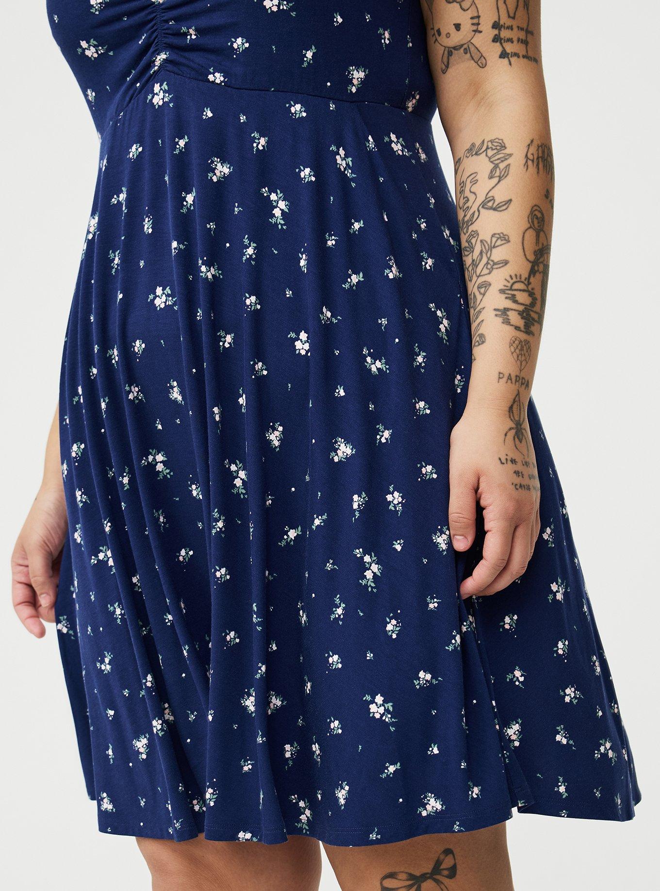 Flutter Sleeve Mini Dress, SWEPT AWAY DITSY FLORAL NAVY, alternate