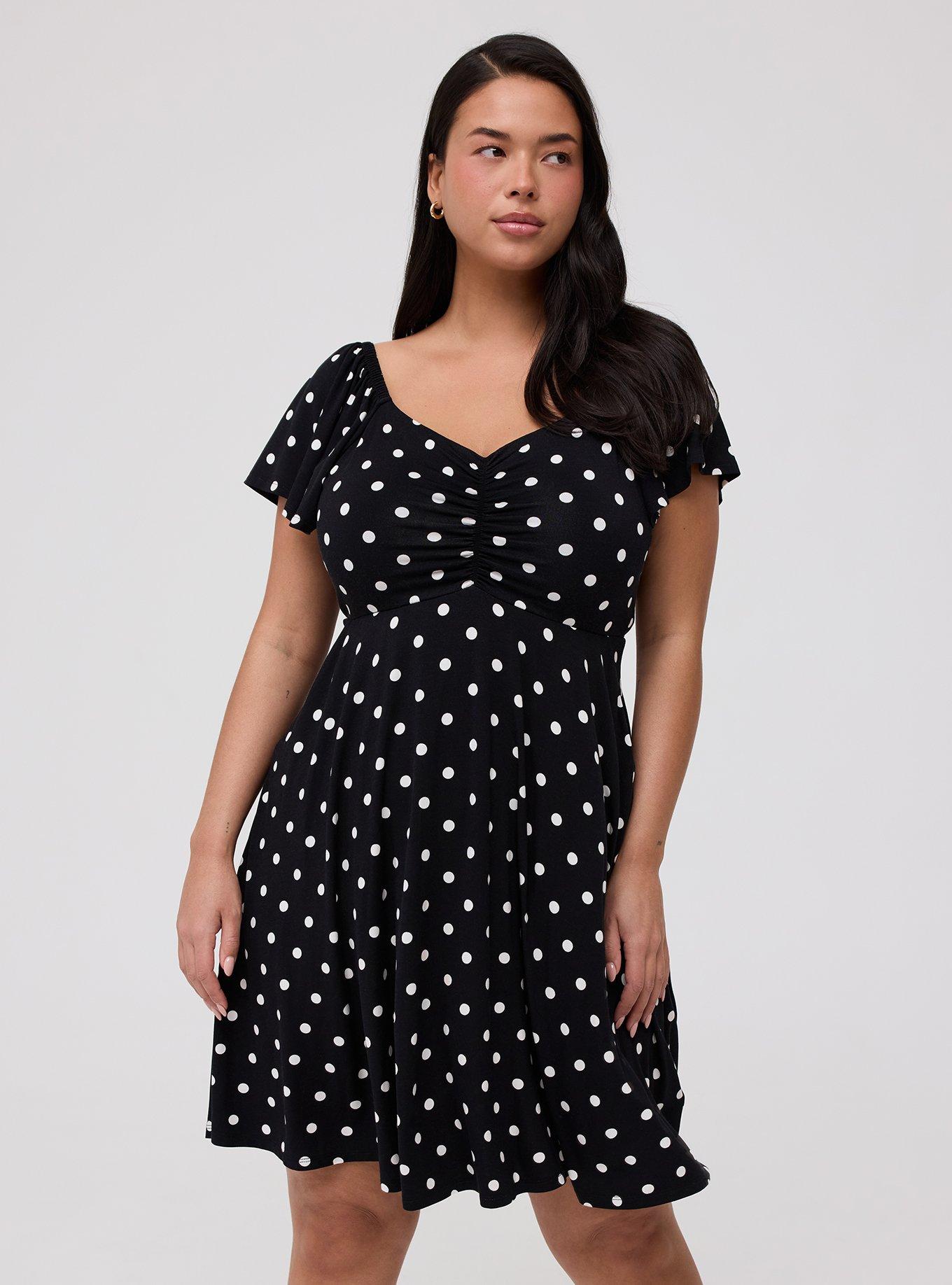 Flutter Sleeve Mini Dress, COMMIT DOT BLACK, alternate