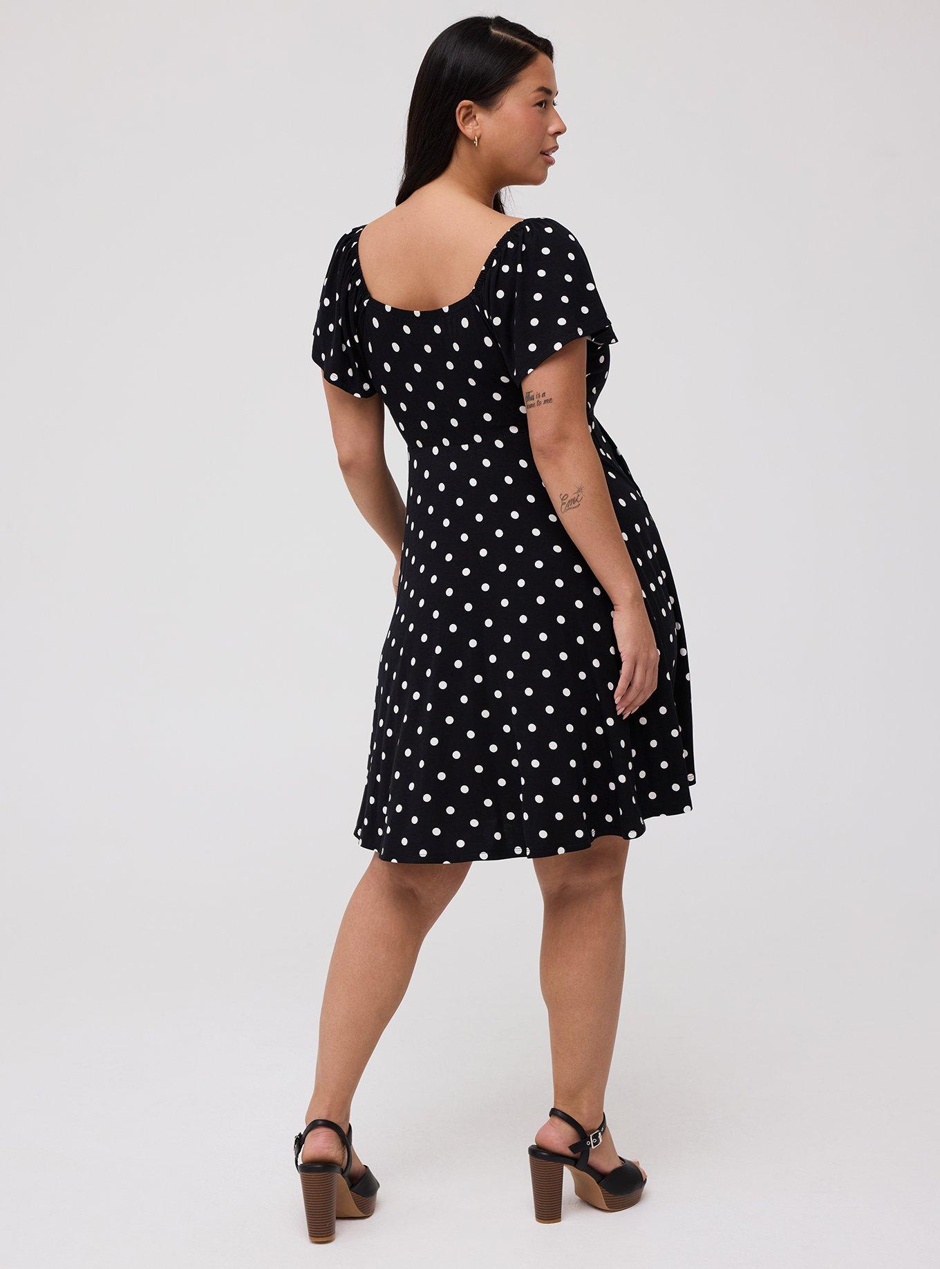 Flutter Sleeve Mini Dress, COMMIT DOT BLACK, alternate