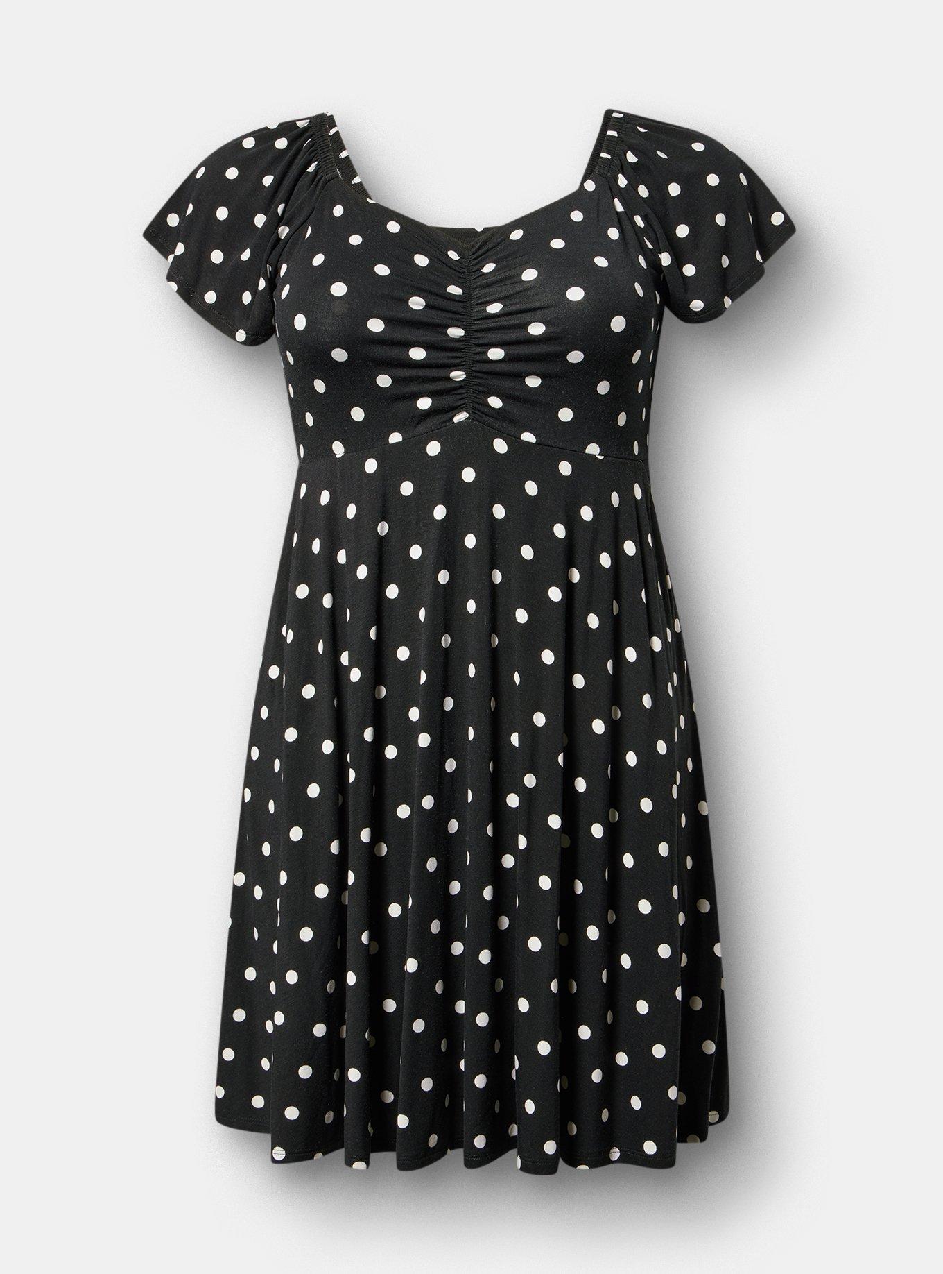 Flutter Sleeve Mini Dress, COMMIT DOT BLACK, hi-res