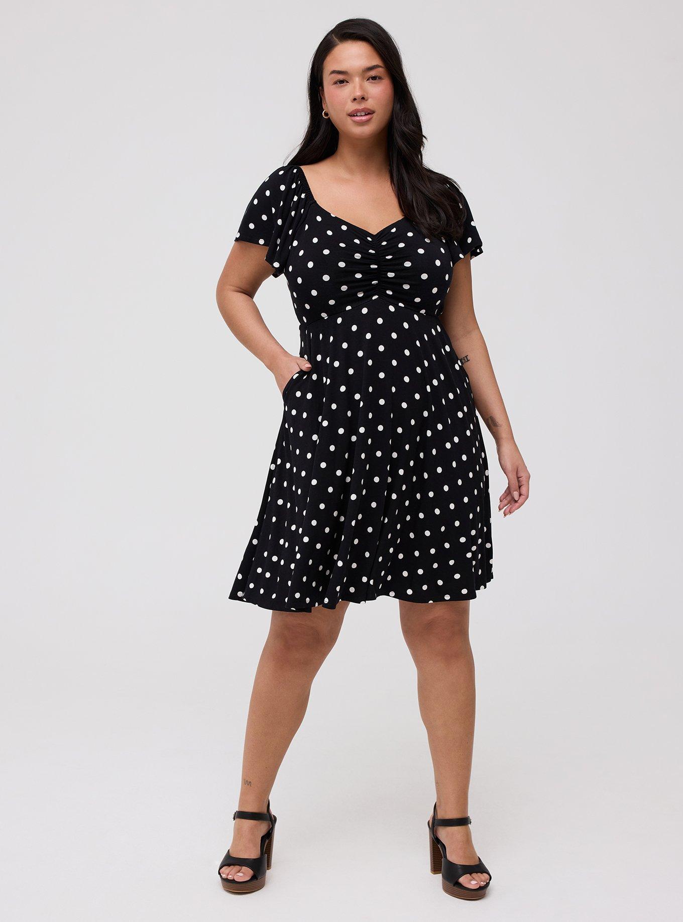 Flutter Sleeve Mini Dress, COMMIT DOT BLACK, hi-res