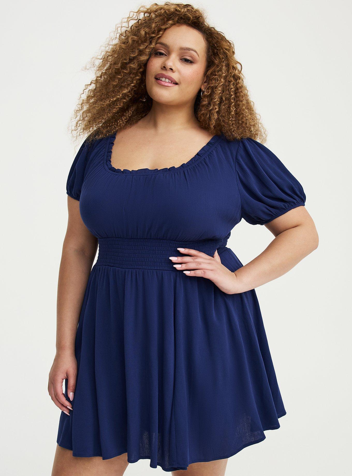 Crinkle Gauze Puff Sleeve Romper, MEDIEVAL BLUE, alternate