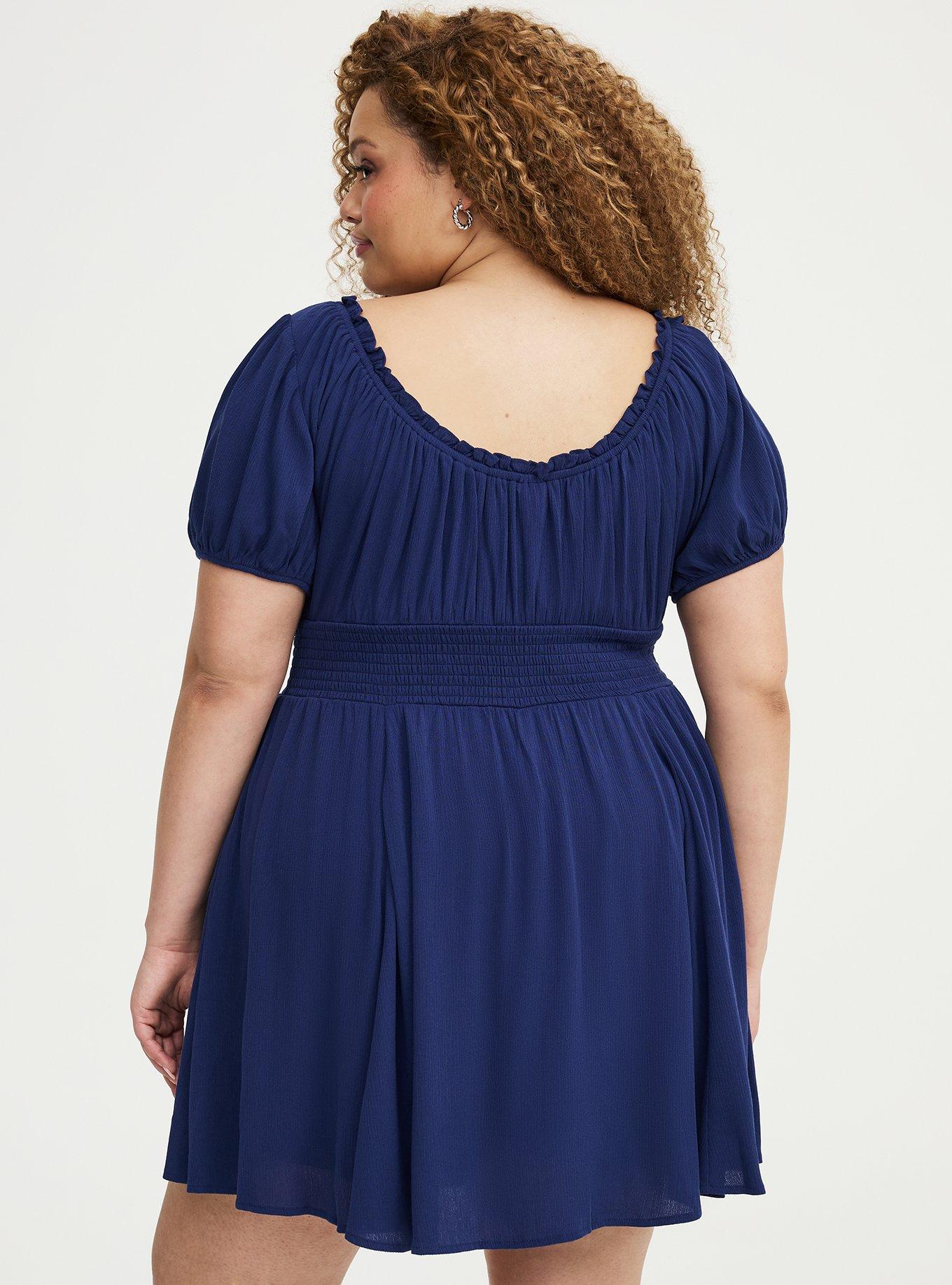 Crinkle Gauze Puff Sleeve Romper, MEDIEVAL BLUE, alternate