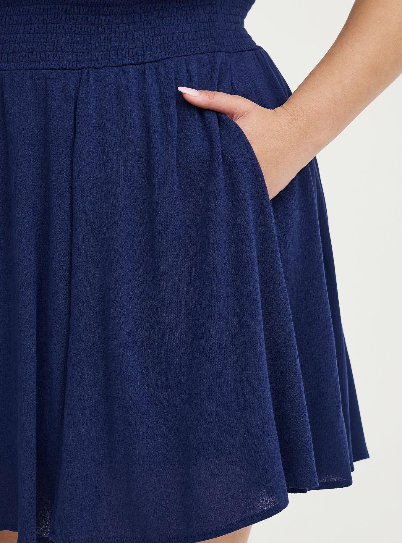 Crinkle Gauze Puff Sleeve Romper, MEDIEVAL BLUE, alternate