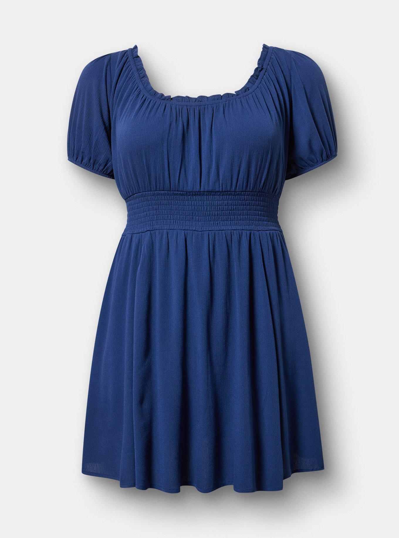 Crinkle Gauze Puff Sleeve Romper, MEDIEVAL BLUE, hi-res