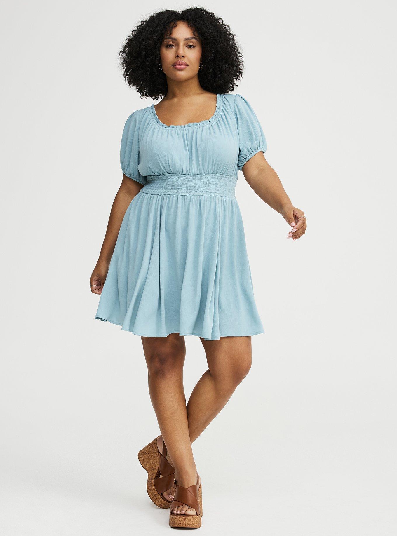 Crinkle Gauze Puff Sleeve Romper, STONE BLUE, alternate