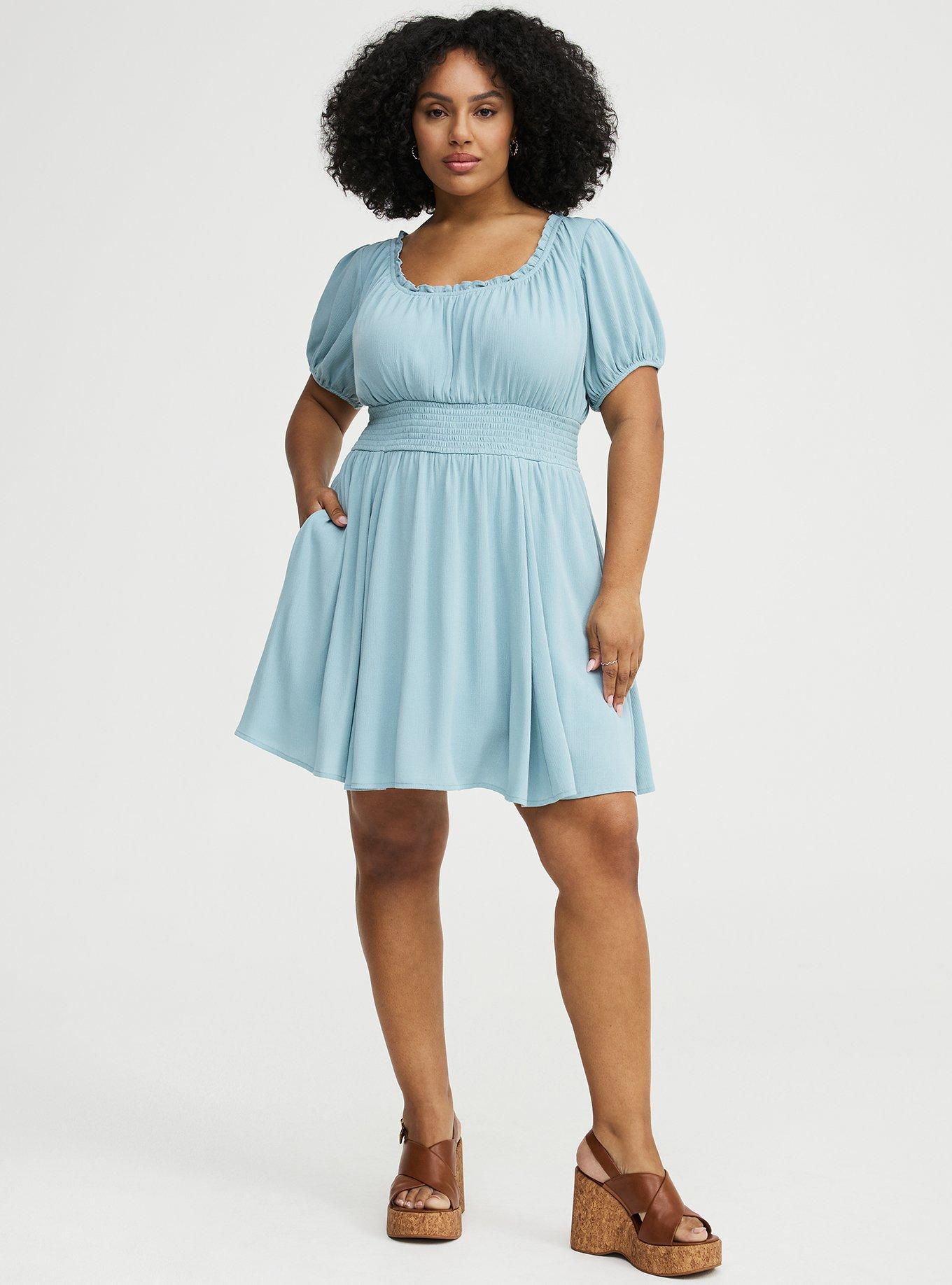 Crinkle Gauze Puff Sleeve Romper, STONE BLUE, alternate