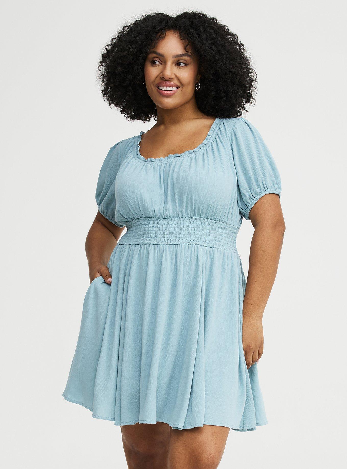 Crinkle Gauze Puff Sleeve Romper, STONE BLUE, hi-res