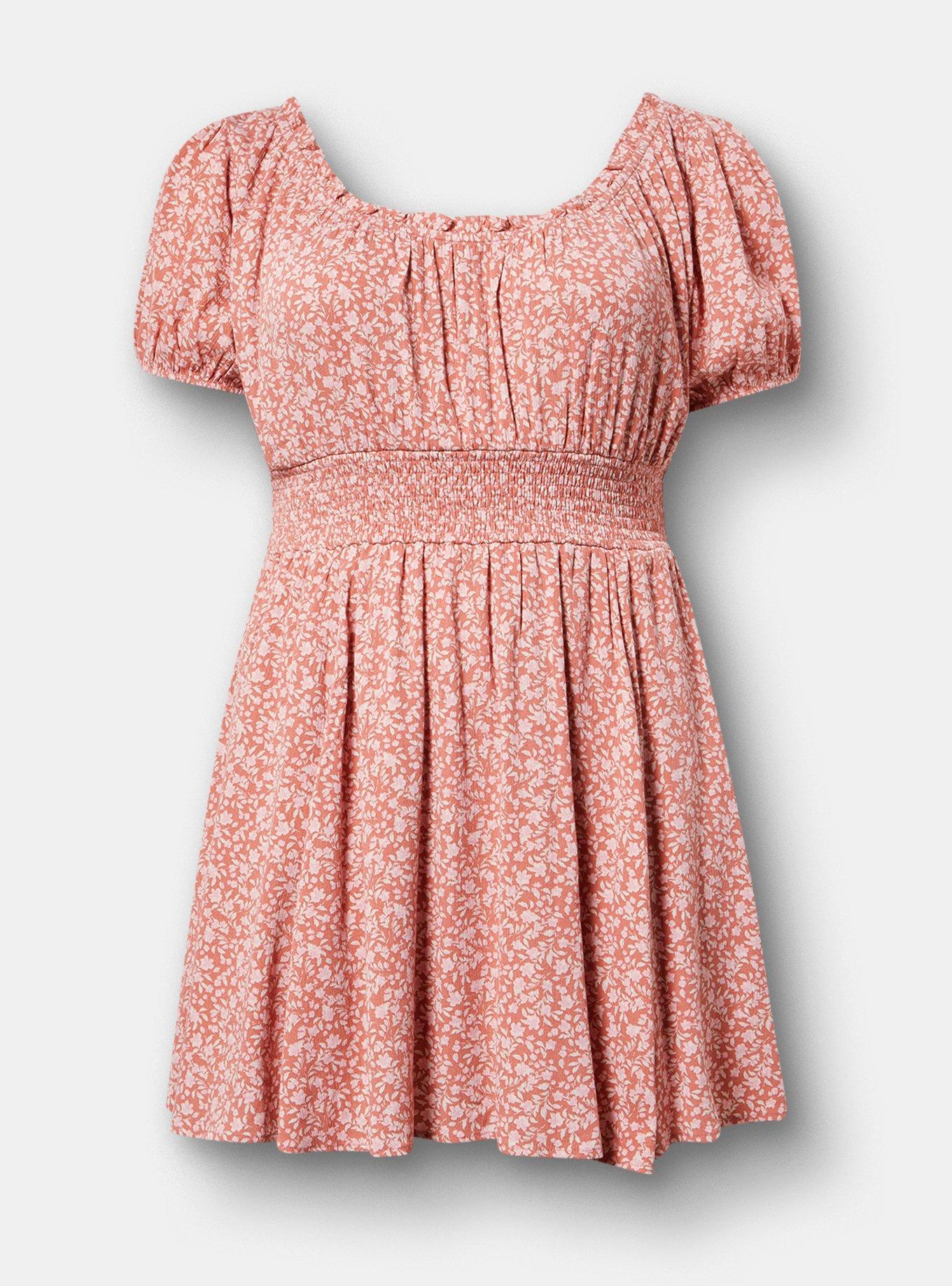 Crinkle Gauze Puff Sleeve Romper, DANIELLE DITSY FLORAL CORAL, hi-res