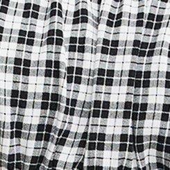 Crinkle Gauze Puff Sleeve Romper, ABBEY PLAID BLACK, swatch