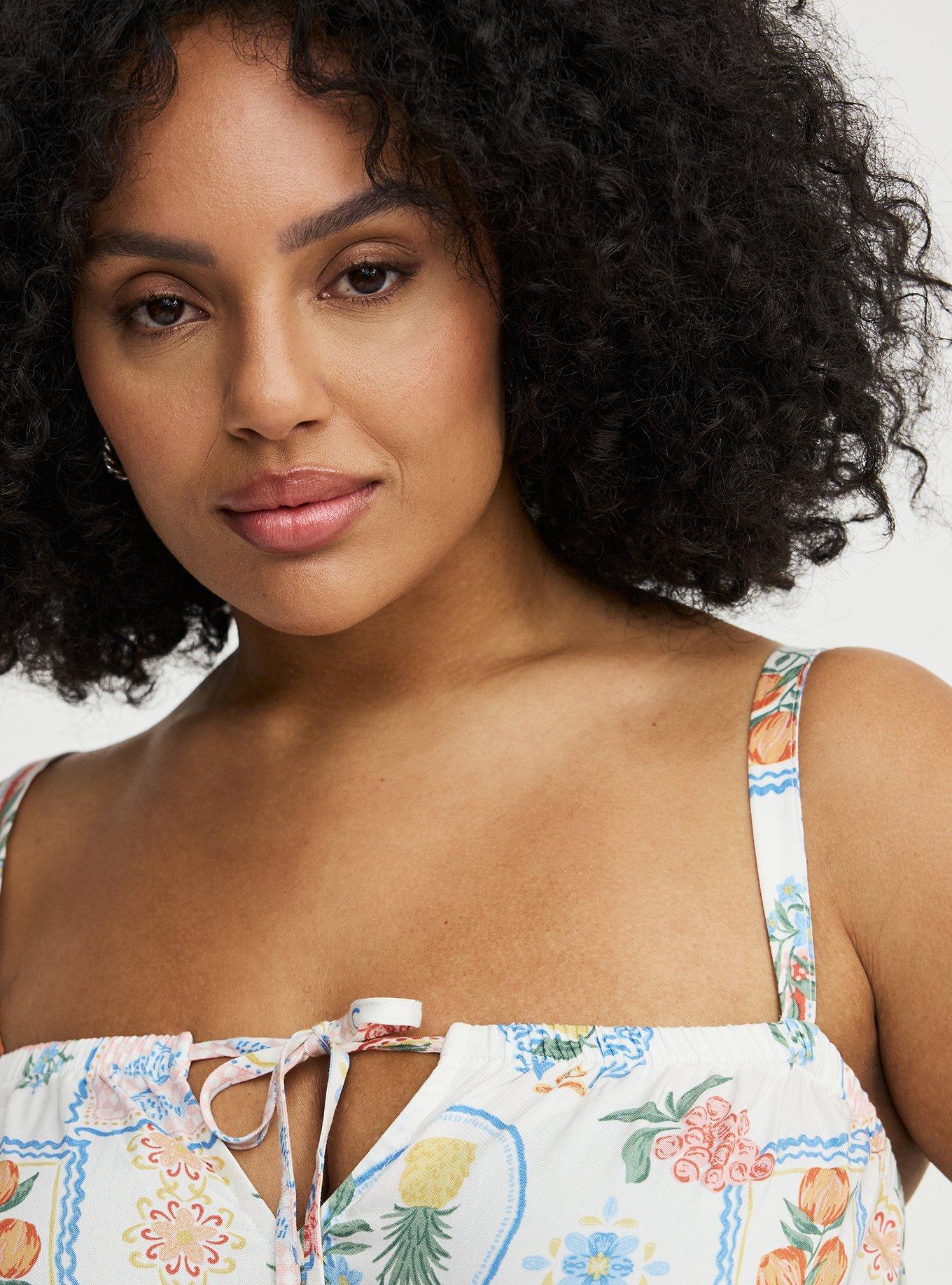 Smocked Detail Maxi Dress, VACATION STAMPS WHITE, alternate