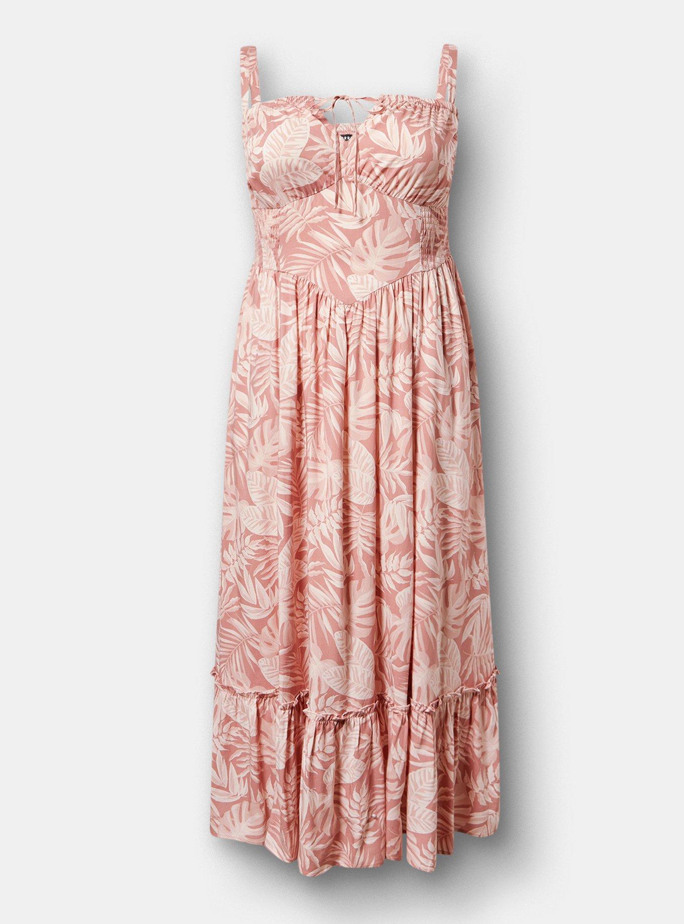 Smocked Detail Maxi Dress, TENAYA TROPICAL PINK, hi-res