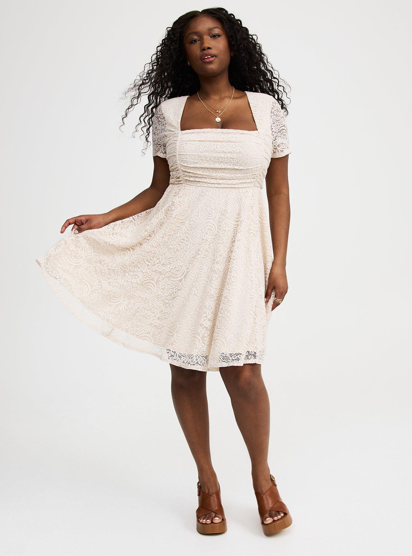 Mini Lace Ruched Dress