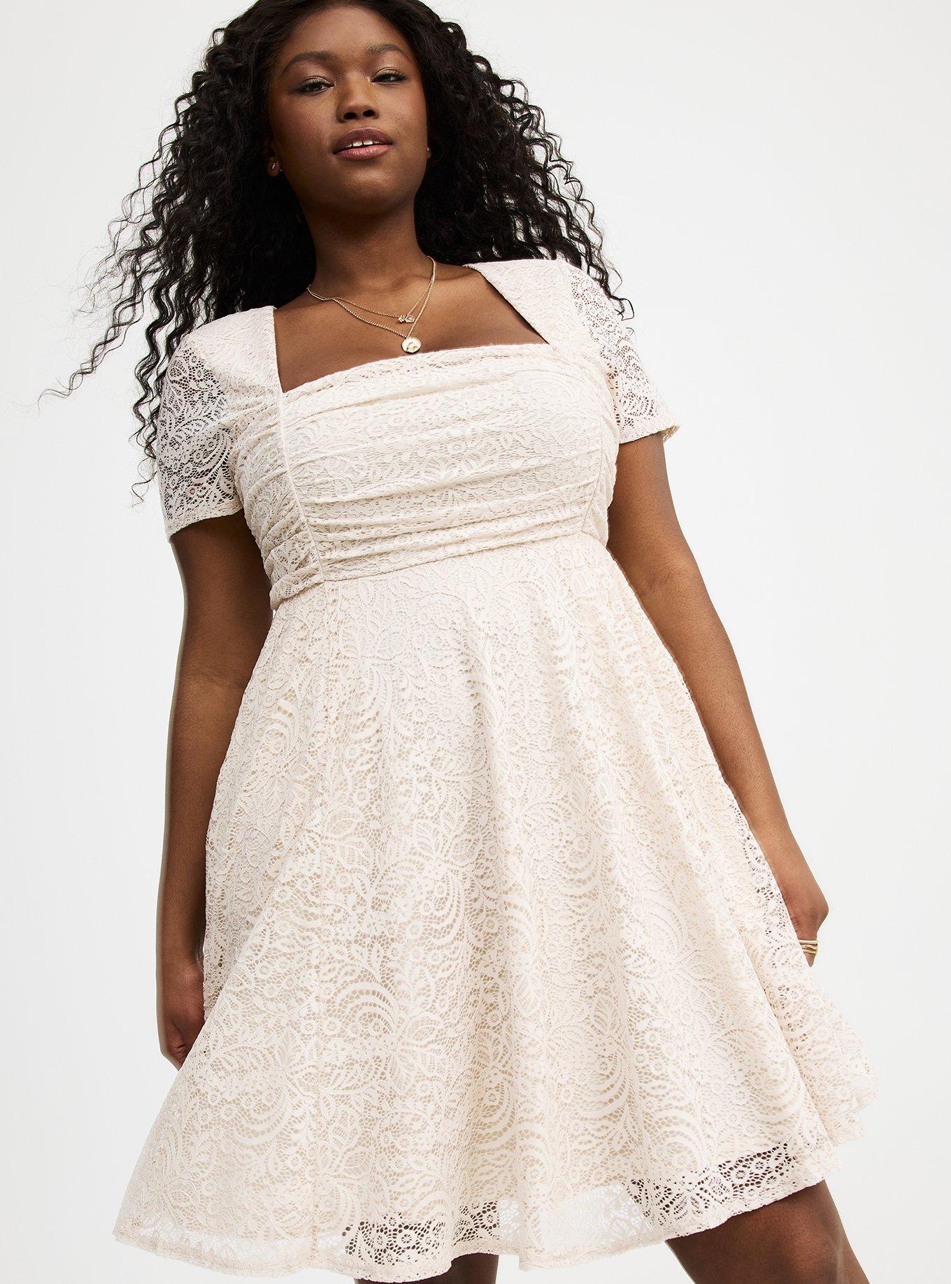 Mini Lace Ruched Dress
