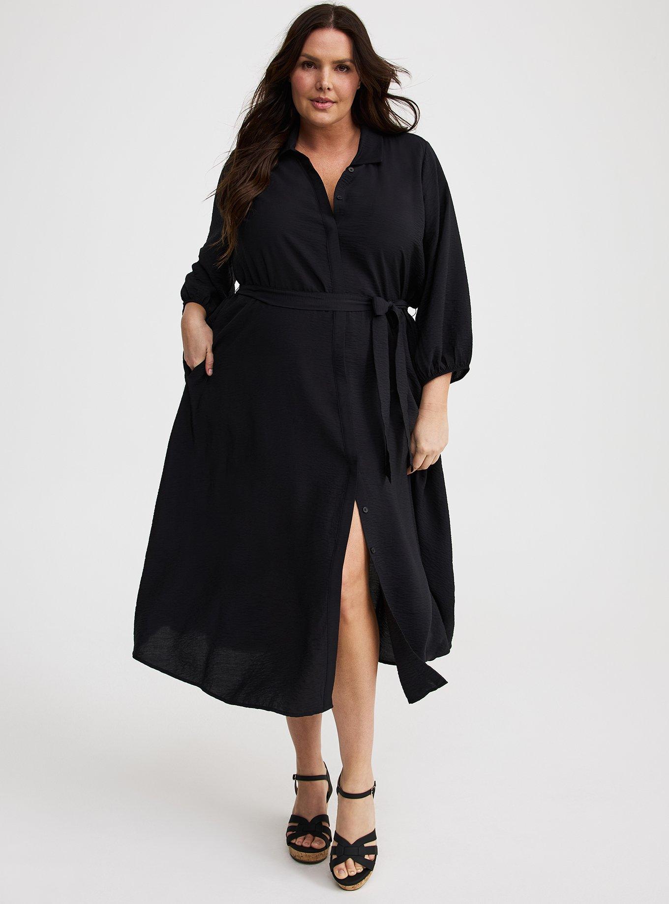 Collared Tie-Front Shirt Dress